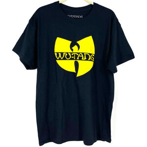 Wu-Tang Clan Official Band Tee Black Yellow 100% Cotton T-Shirt Medium